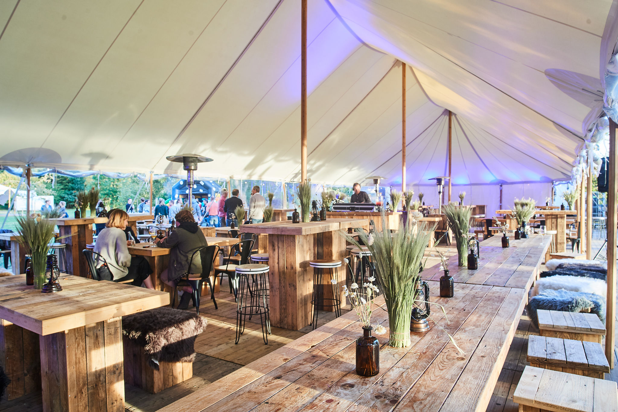 party tent with tables