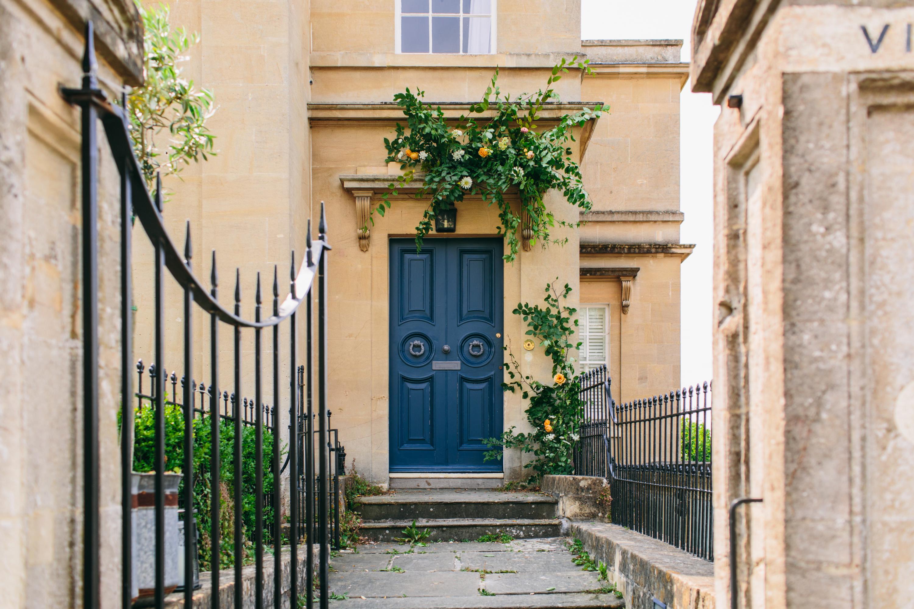 entrance with flowers