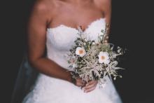 bride with her bridal bouquet