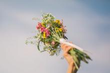 colourful bridal bouquet